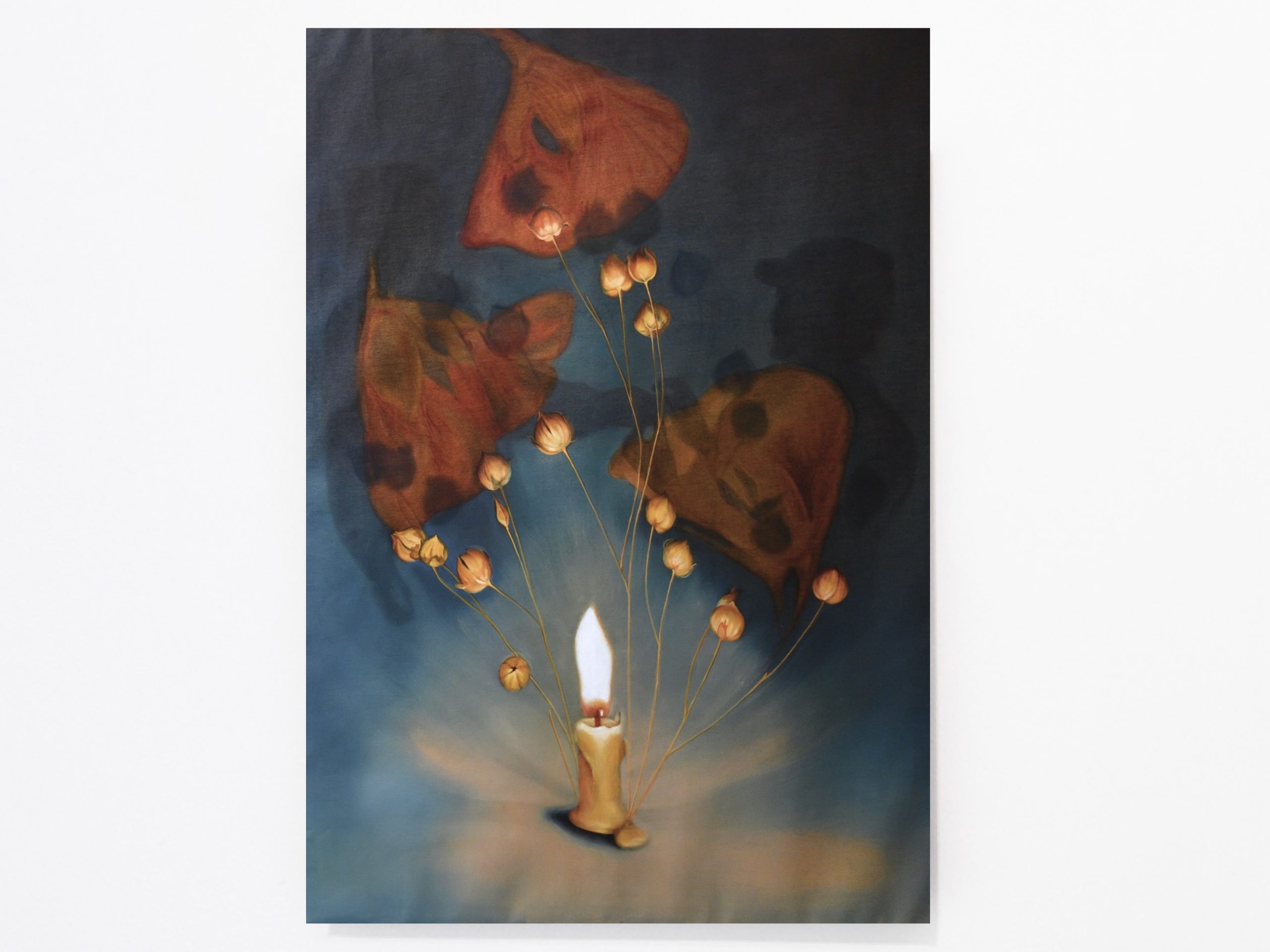 Hromovytsia, thunder candle, 2024, oil on linen, 140x200x2.5cm